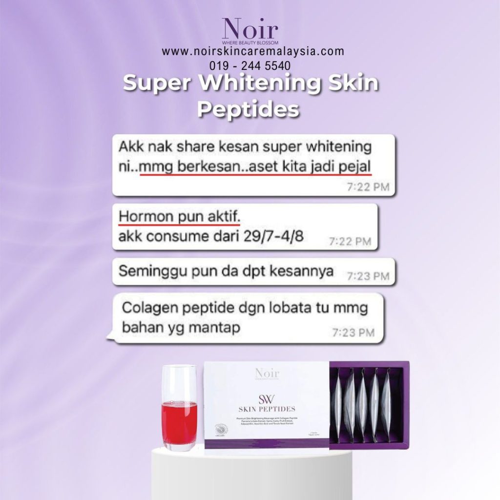 testimoni review feedback noir super whitening skin peptides